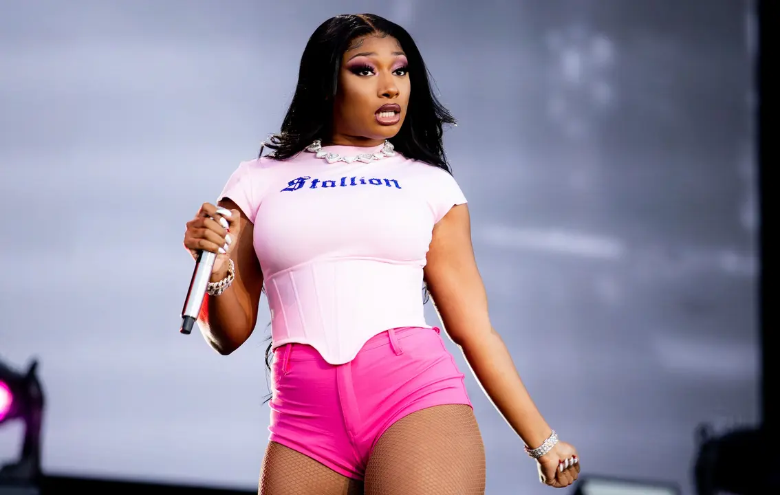 AUSTIN, TEXAS - OCTOBER 01: Megan Thee Stallion performs onstage during Austin City Limits Festival at Zilker Park on October 01, 2021 in Austin, Texas. (Photo by Rich Fury/Getty Images)