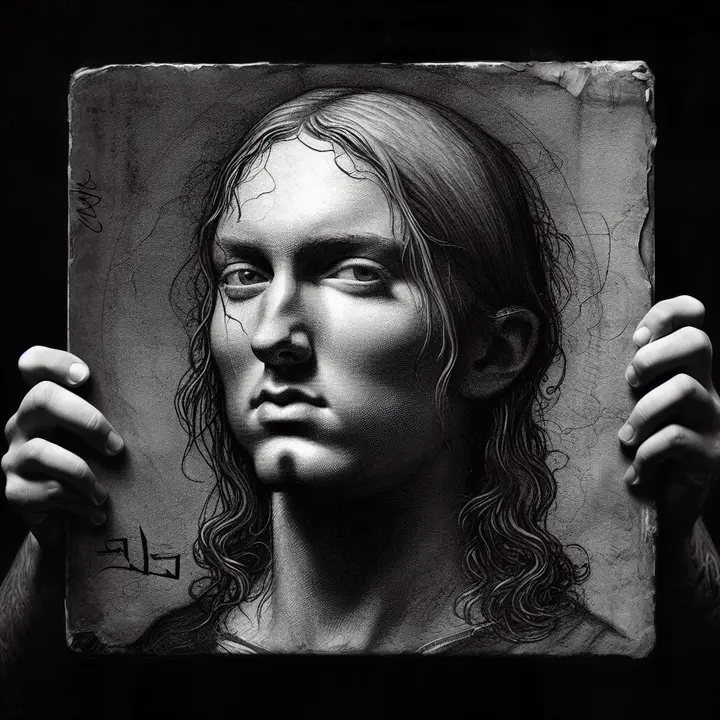 Eminem album cover created by Leonardo Da Vinci