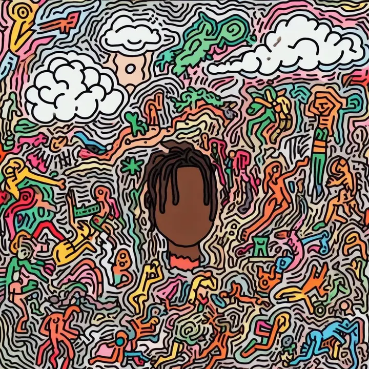 Travis Scott album cover created by Keith Haring