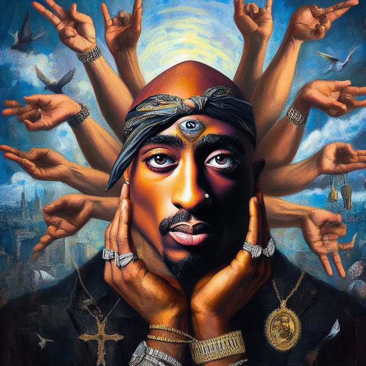 Tupac cover album created by Dalí
