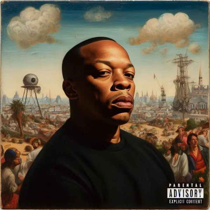 Portada de disco de Dr Dre creada por El Bosco.