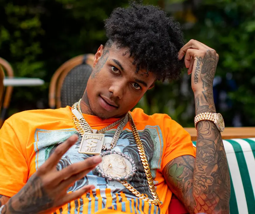 LOS ANGELES, CA - JUNE 21, 2019: Los Angeles rapper Blueface chills at the Roosevelt Hotel on June 21, 2019 in Los Angeles, California. He started playing high schools then gained success after his hit "Thotiana" featuring Cardi B. went viral.(Gina Ferazzi/Los AngelesTimes)