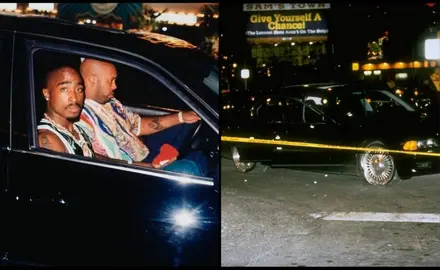 Fotos del d&iacute;a de la muerte de Tupac y su coche.