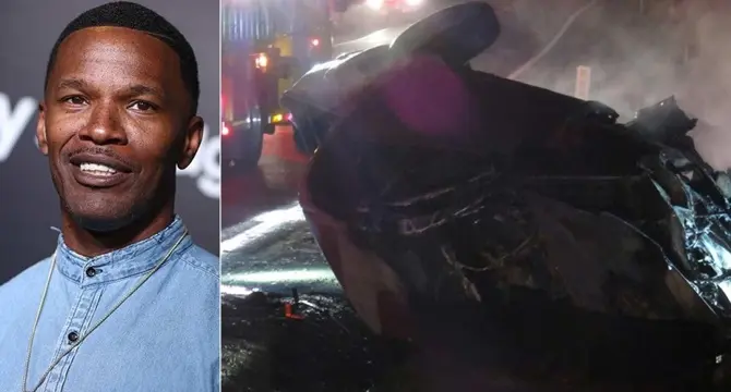 Jamie Foxx rescata a un conductor accidentado 