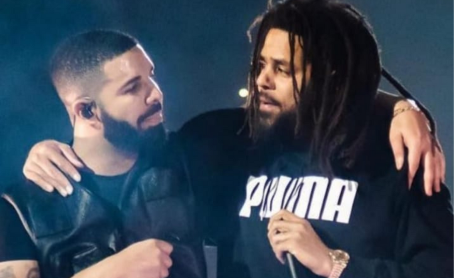 Momento de amistad captado entre Drake y J. Cole.