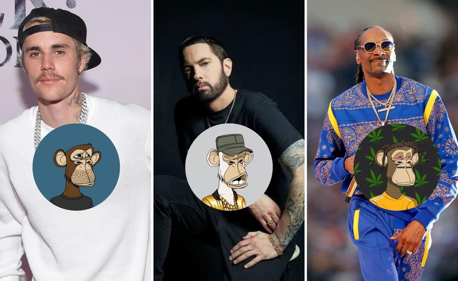 Snoop Dogg, Justin Bieber y Eminem y sus NFT de monos