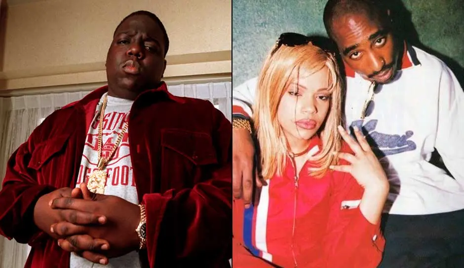 Tupac con Faith Evans, viuda de Notorious B.I.G.