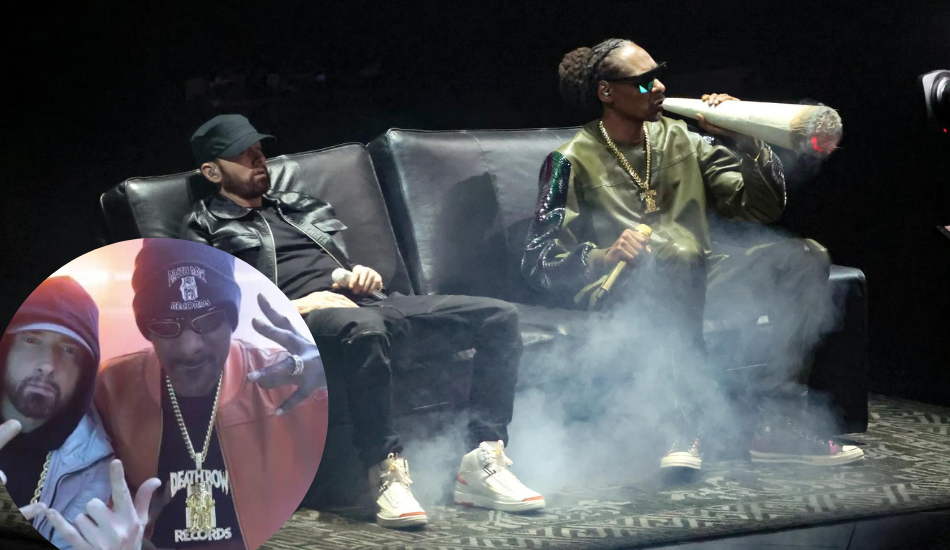 Eminem y Snoop Dogg en un momento del concierto