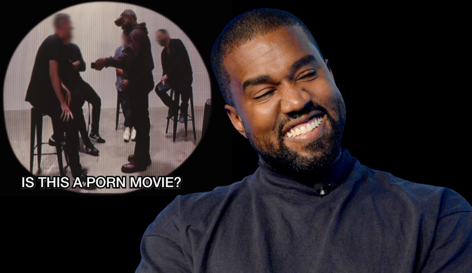Kanye West enseñando un vídeo porno