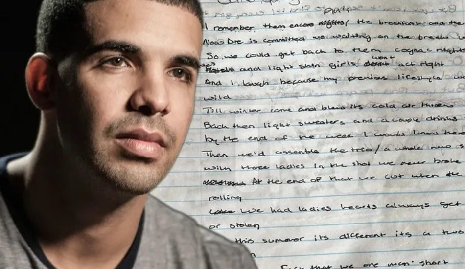 Encuentran unas letras de Drake en la basura y las subastan por mucho dinero