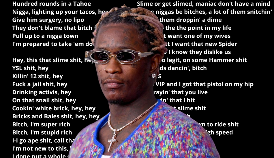 Juez usa la letra de “Slime Shit” de Young Thug en un juicio contra el artista