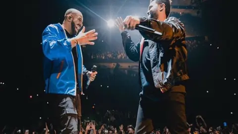 Drake aparece por sorpresa en un concierto de The Weeknd y el p&uacute;blico se vuelve loco