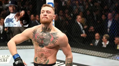 McGregor insulta a 50 Cent y alaba a Jay Z, en un careo con Mayweather