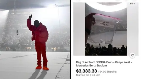 Kanye West en el evento de presentaci&oacute;n de Donda.