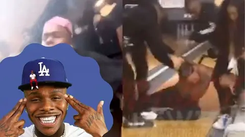 Dababy en el momento de la pelea