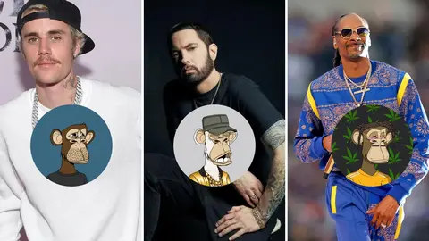 Snoop Dogg, Justin Bieber y Eminem y sus NFT de monos