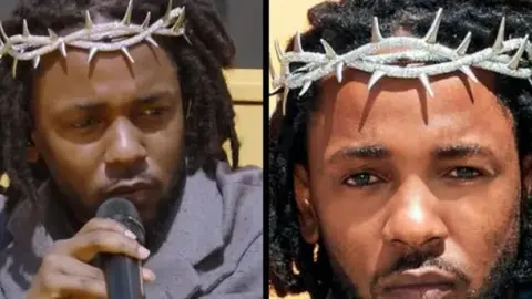 Kendrick Lamar con su corona de espinas