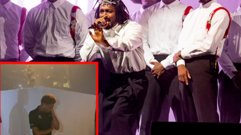 Vigilante de seguridad llorando en medio de un concierto de Kendrick Lamar