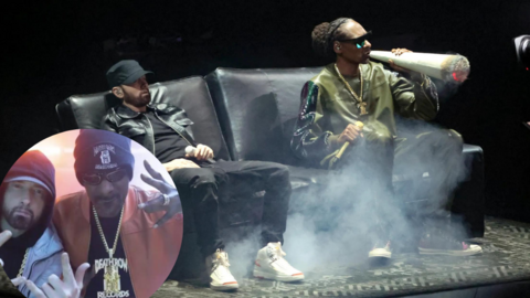 Eminem y Snoop Dogg en un momento del concierto