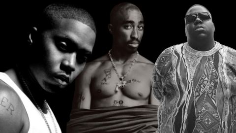 Tupac, Notorious B.I.G y Nas en fotos de archivo