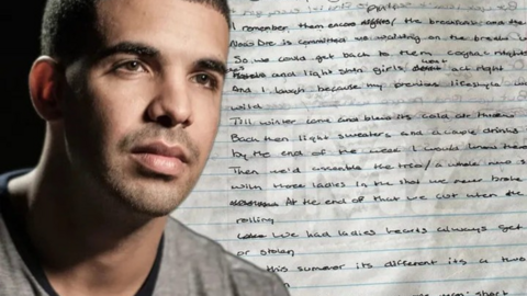 Encuentran unas letras de Drake en la basura y las subastan por mucho dinero