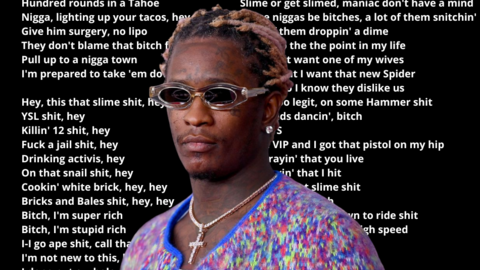 Juez usa la letra de &ldquo;Slime Shit&rdquo; de Young Thug en un juicio contra el artista