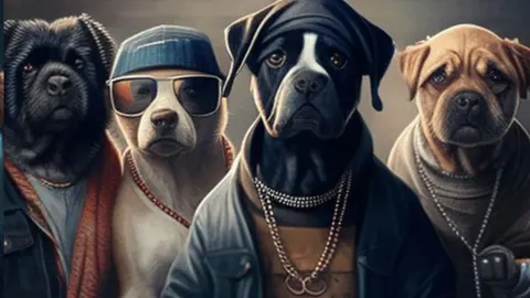 IA dibuja animales como raperos