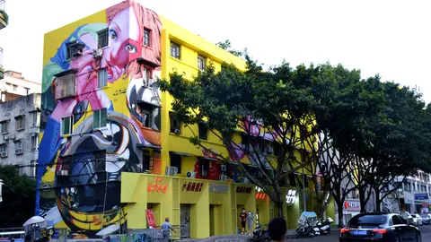 Graffitis en Huangjueping en Chongqing