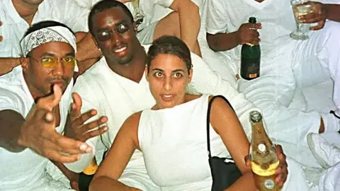 Leonardo DiCaprio y Diddy en una White Party