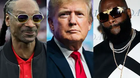 Raperos como Snoop Dogg y Rick Ross actuaron para Donald Trump