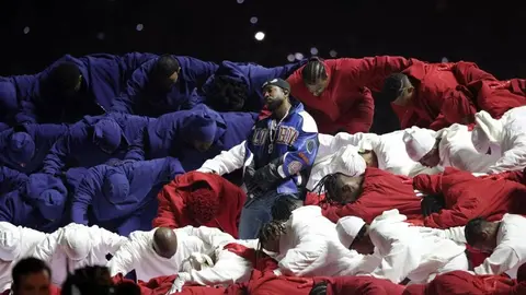 Kendrick Lamar en el medio tiempo de la Super Bowl 2025 en Nueva Orleans (TIMOTHY A. CLARY) (TIMOTHY A. CLARY/AFP/AFP)