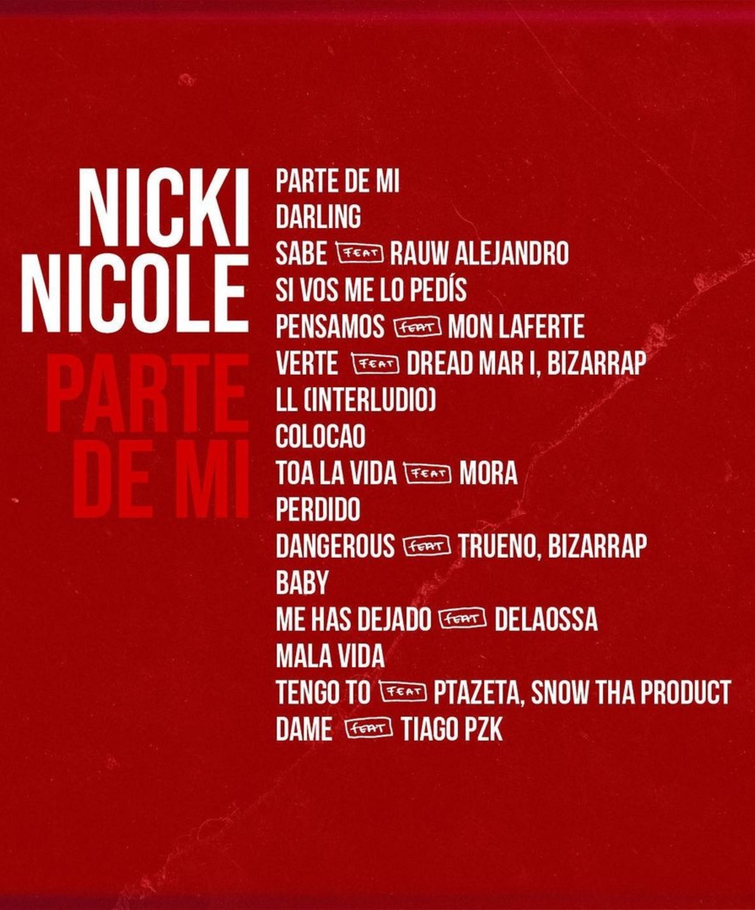 Tracklist del nuevo disco 