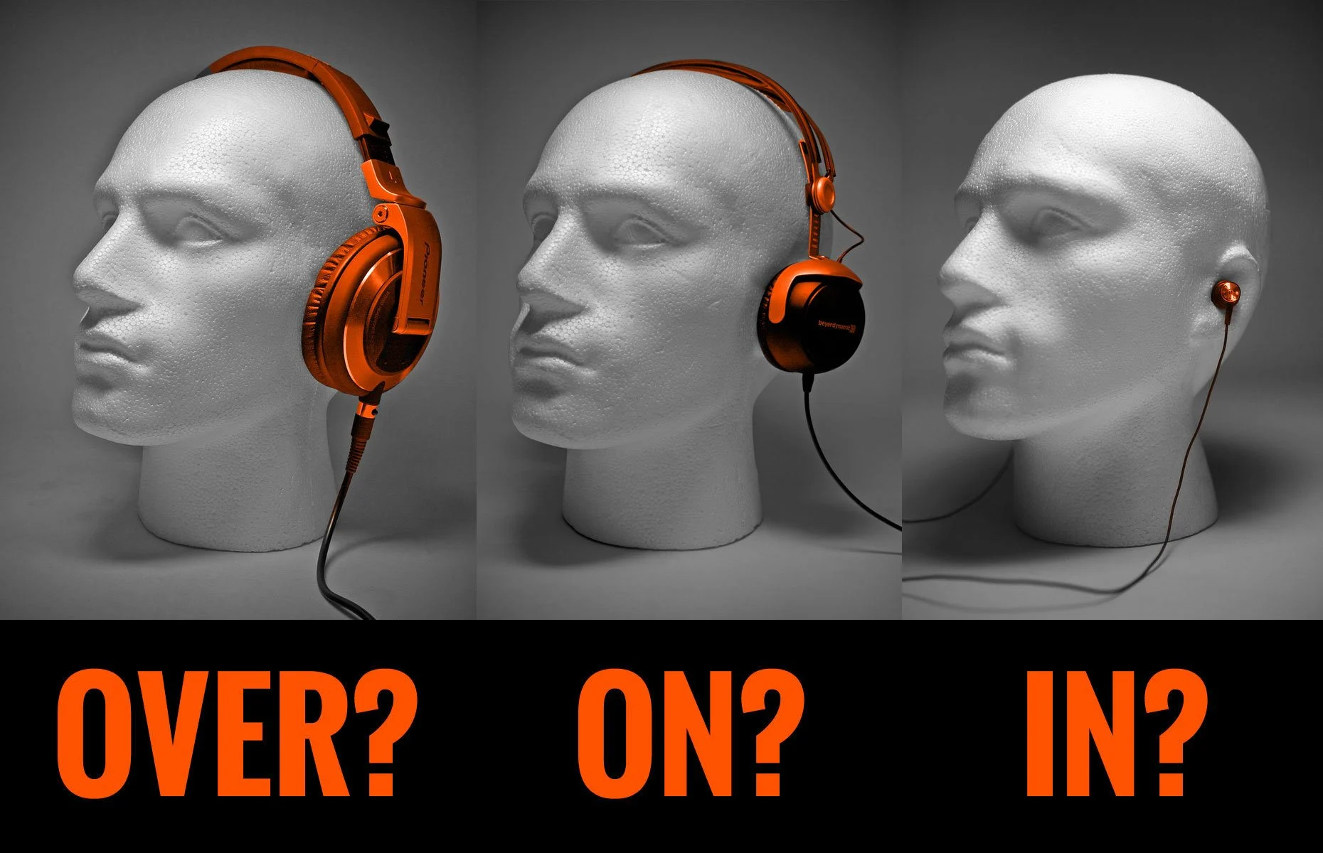 Diferencias entre auriculares in-ear, over-ear y on-ear